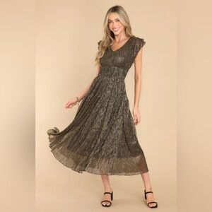 Beyond Iconic Gold Midi Dress in size large